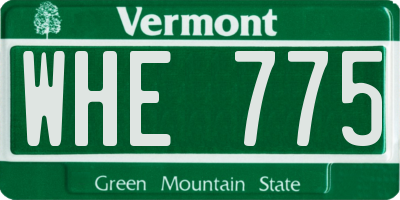 VT license plate WHE775