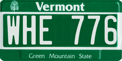 VT license plate WHE776
