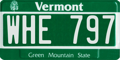 VT license plate WHE797