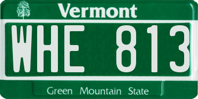 VT license plate WHE813