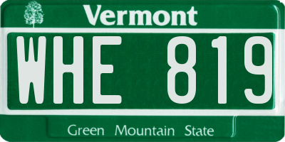 VT license plate WHE819