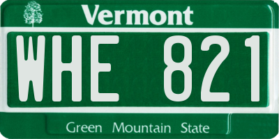 VT license plate WHE821