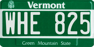 VT license plate WHE825