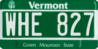 VT license plate WHE827