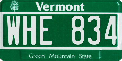 VT license plate WHE834