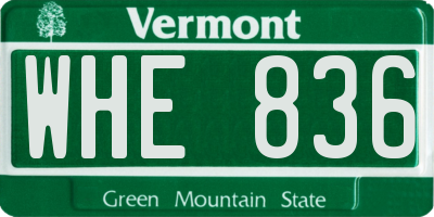 VT license plate WHE836