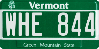 VT license plate WHE844