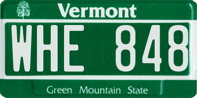 VT license plate WHE848
