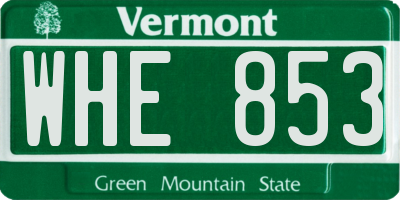 VT license plate WHE853