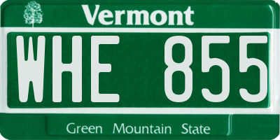 VT license plate WHE855