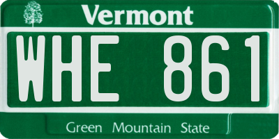 VT license plate WHE861