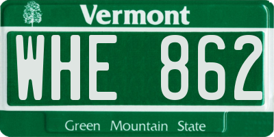 VT license plate WHE862