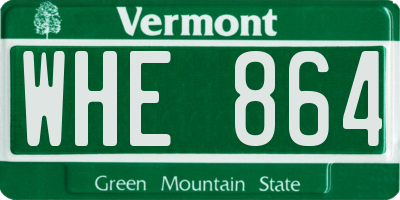 VT license plate WHE864