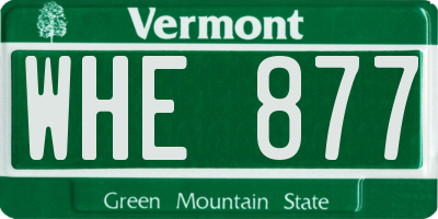 VT license plate WHE877
