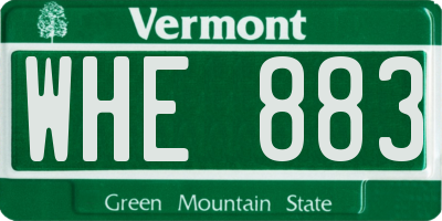 VT license plate WHE883