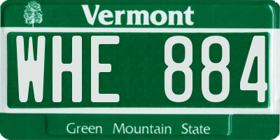 VT license plate WHE884