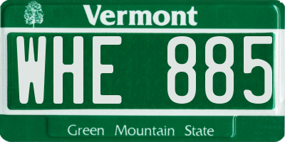 VT license plate WHE885