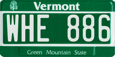 VT license plate WHE886