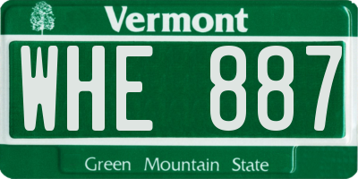 VT license plate WHE887