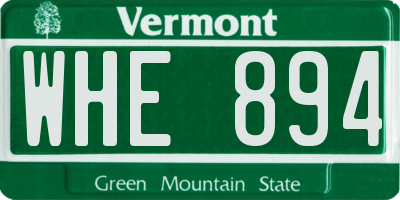VT license plate WHE894