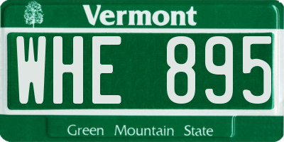VT license plate WHE895