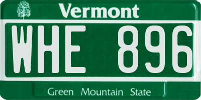 VT license plate WHE896