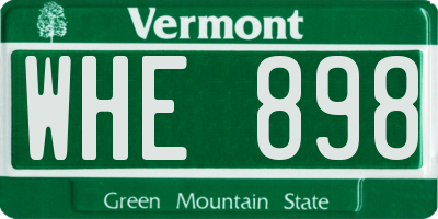 VT license plate WHE898
