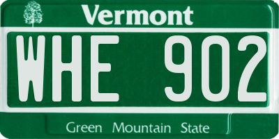 VT license plate WHE902