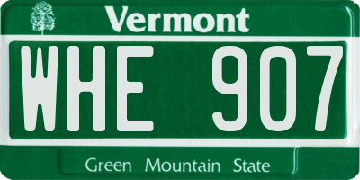 VT license plate WHE907