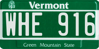 VT license plate WHE916