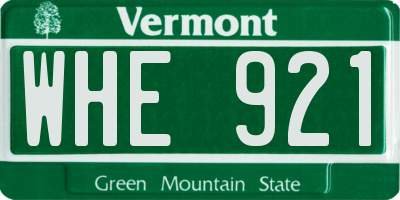 VT license plate WHE921