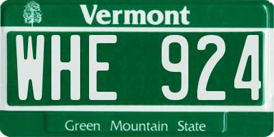 VT license plate WHE924