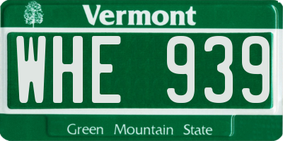VT license plate WHE939