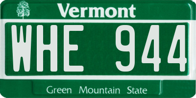 VT license plate WHE944