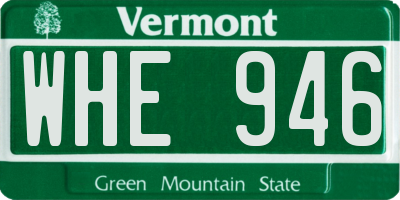 VT license plate WHE946