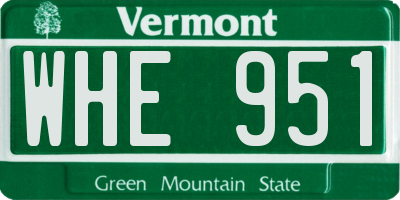 VT license plate WHE951