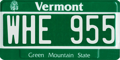 VT license plate WHE955