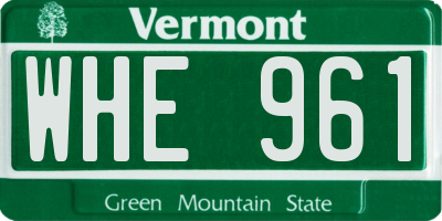 VT license plate WHE961
