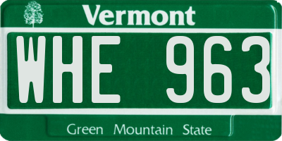 VT license plate WHE963