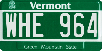 VT license plate WHE964