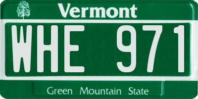 VT license plate WHE971