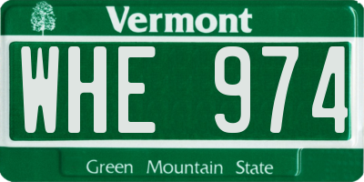 VT license plate WHE974