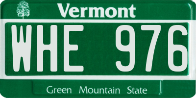 VT license plate WHE976