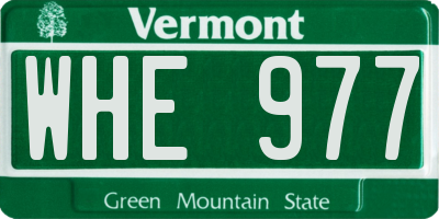 VT license plate WHE977