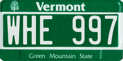 VT license plate WHE997
