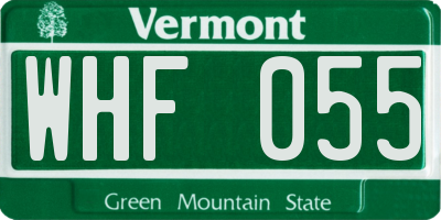 VT license plate WHF055
