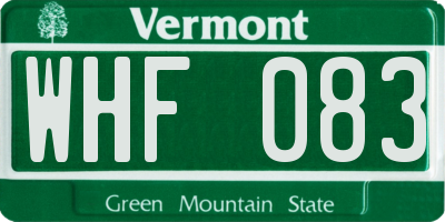 VT license plate WHF083