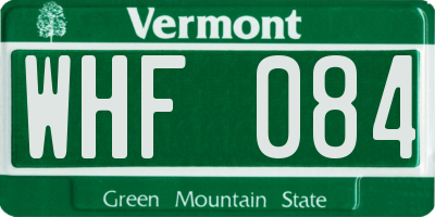 VT license plate WHF084