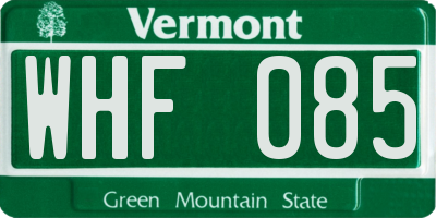 VT license plate WHF085