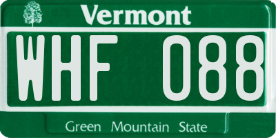 VT license plate WHF088